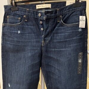 NWT GAP Indigo Button-Fly Denim Relaxed Boyfriend Fit No Stretch Size 30